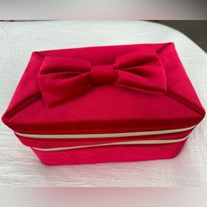 Estee Lauder Red Velvet Train Case Cosmetic Bag